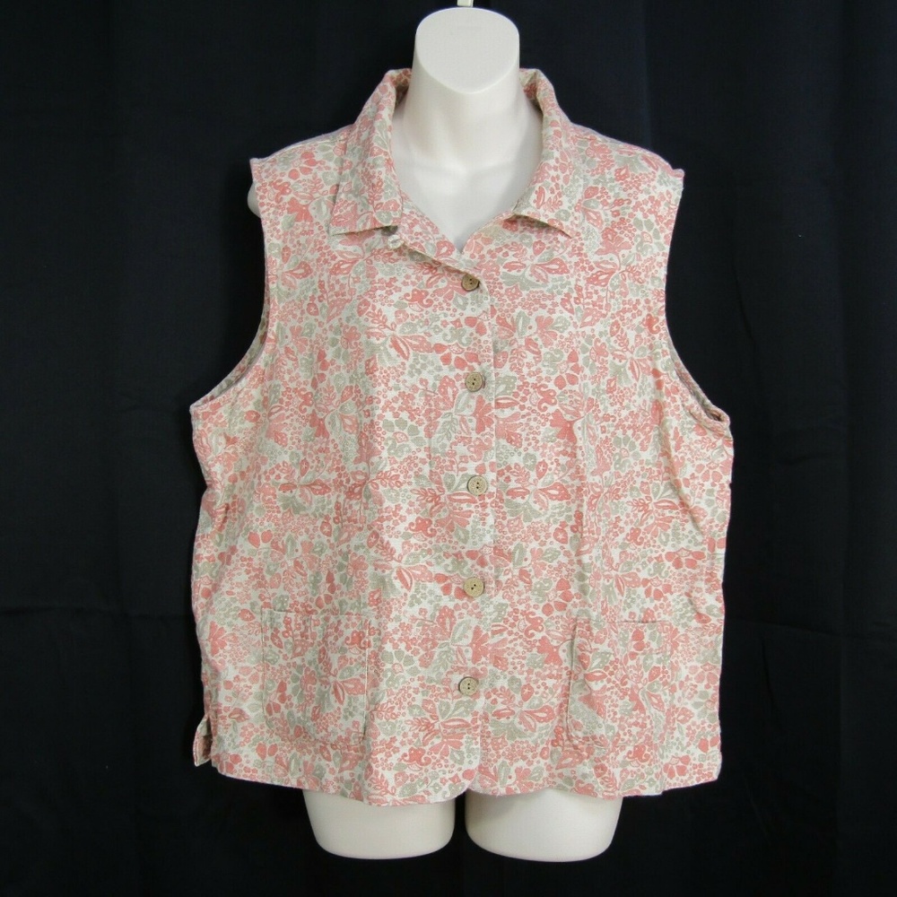 Christopher Banks Floral Button Front Linen Shirt